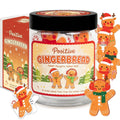 Gingerbread affirmation jar gift set with black lid, clear jar with gingerbread label and cards