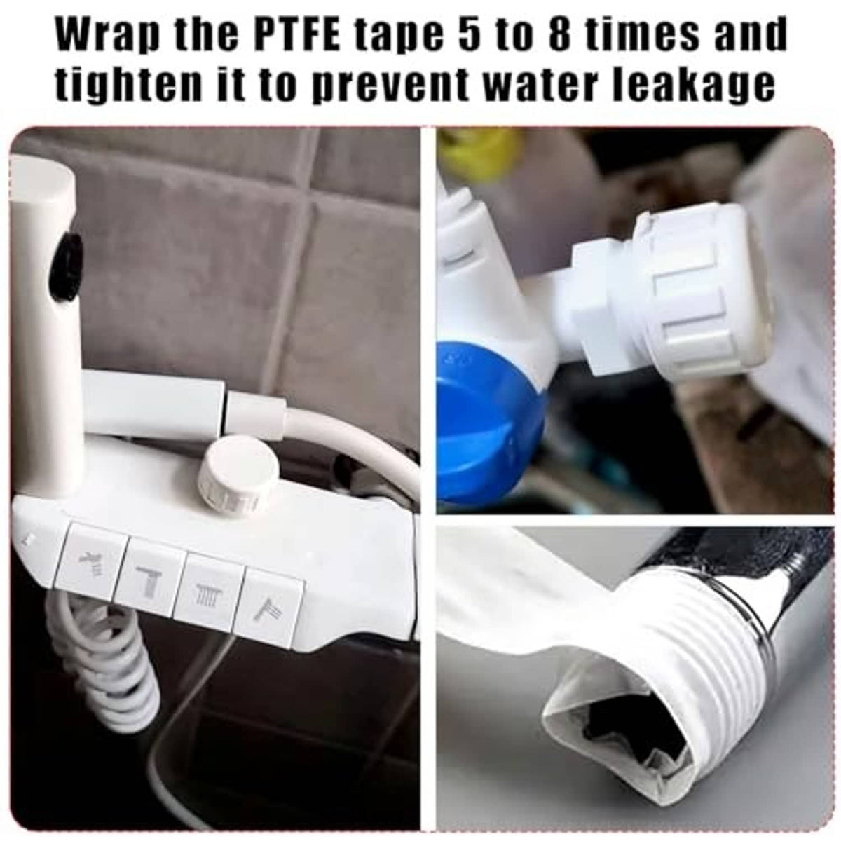 White PVC sprinkler end cap with PTFE tape wrapped on threaded connection
