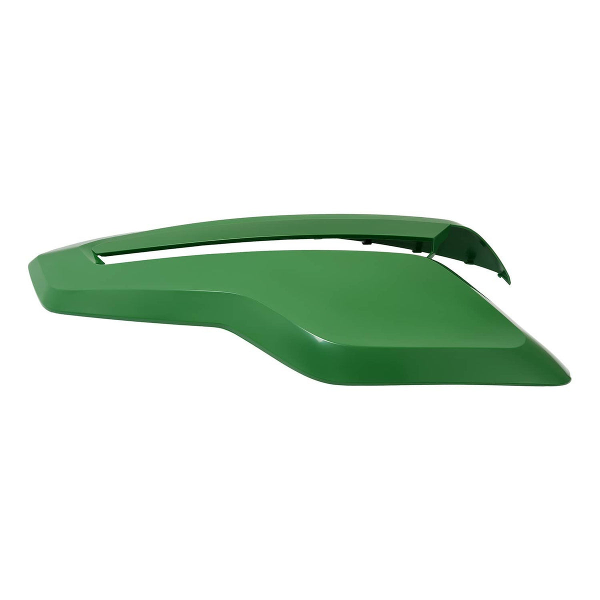 John Deere green right hood panel, curved molded plastic with top vent opening