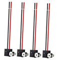 Headlight wiring adapter connector set with red/black wires and H1-style bulb sockets