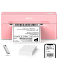 Pink thermal shipping label printer with 4x6 label and included label cutter