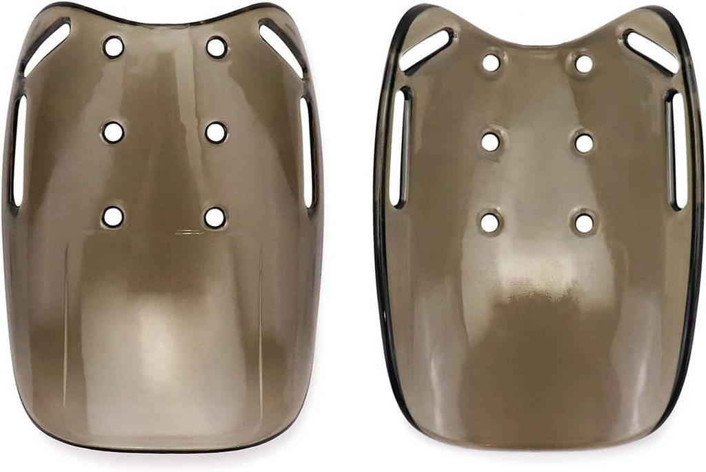 Metal metatarsal guard plates with ventilation holes and side cutouts