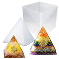 Transparent pyramid silicone mold, 6-inch faceted hollow form for resin casting