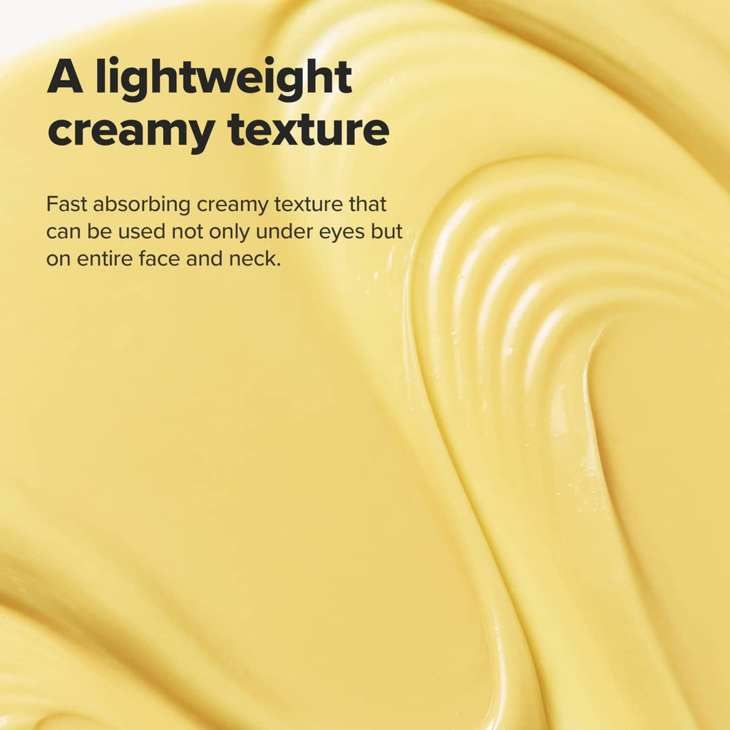 Creamy yellow eye serum texture swirl