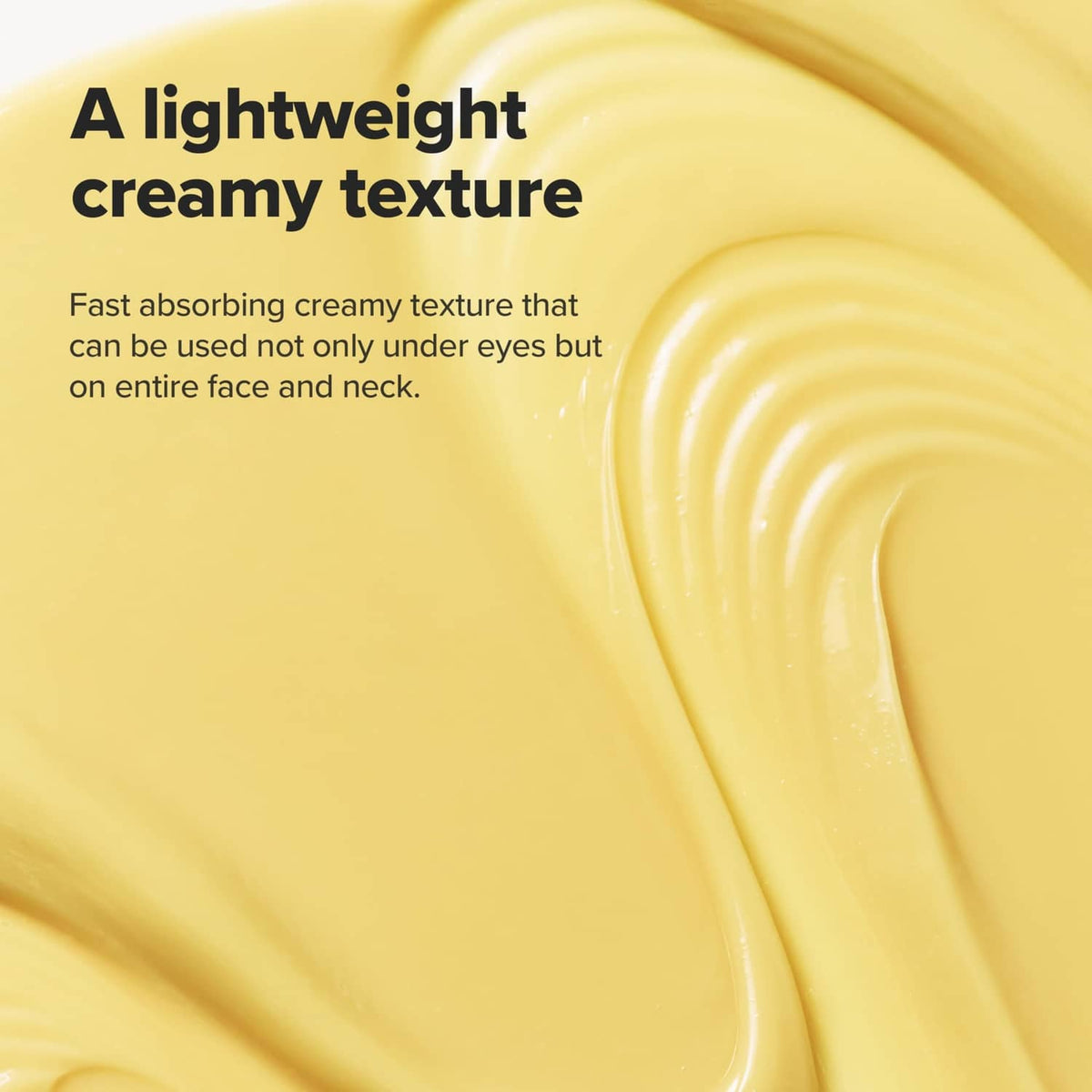 Creamy yellow eye serum texture swirl