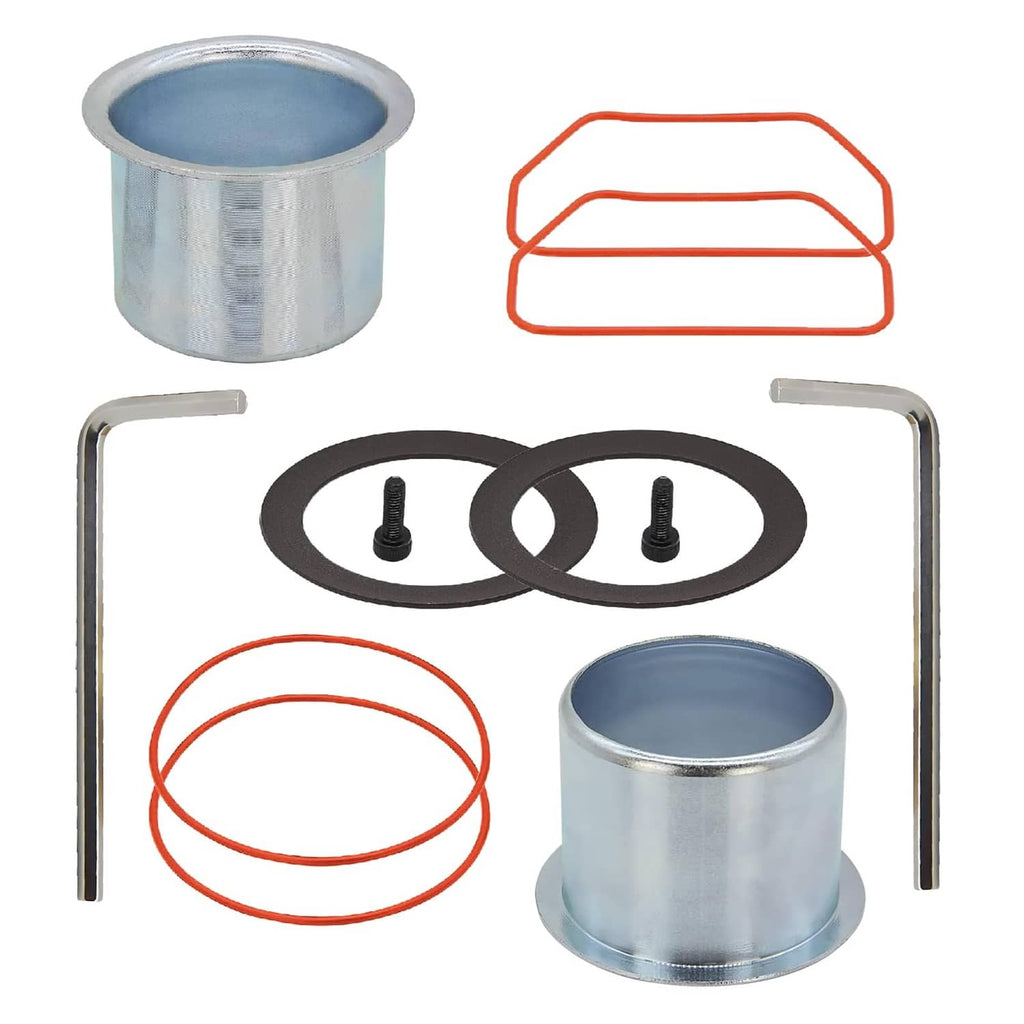 Air compressor cylinder sleeve and compression ring kit: metal sleeve, rings, gasket, O-ring, pins