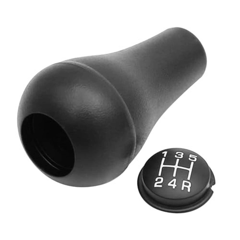 Black shift knob with 5-speed H-pattern cover, manual transmission replacement part