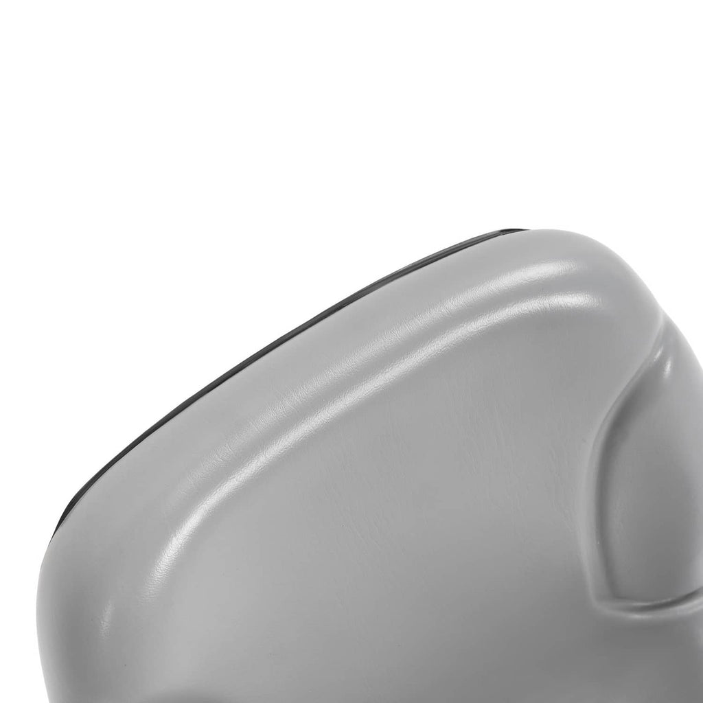 Light gray tractor seat with contoured seat cushion and backrest