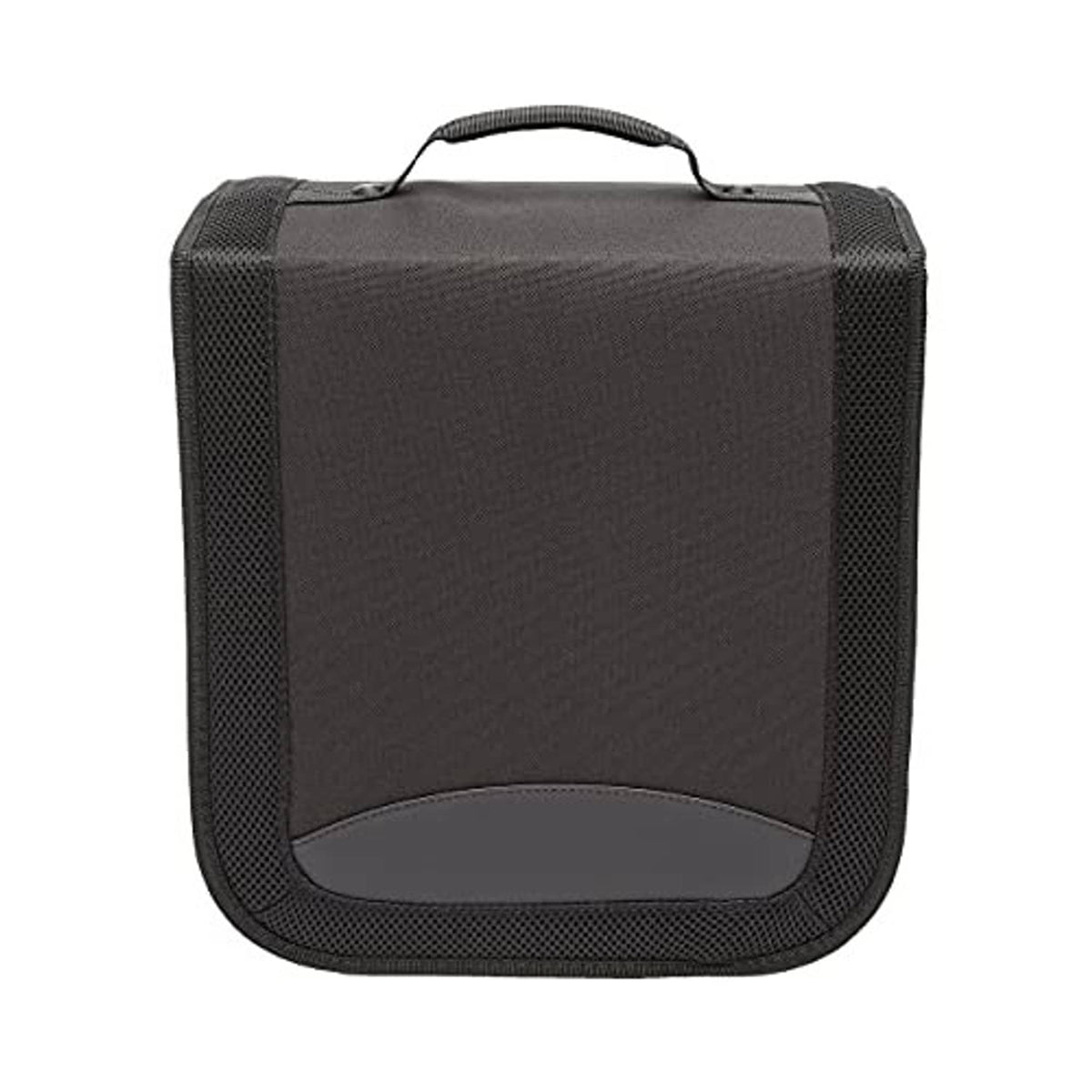 Black CD/DVD binder case with top handle and front card holder window