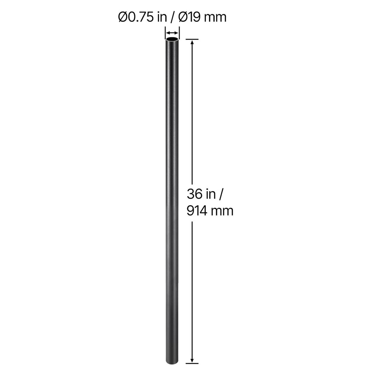 Aluminum deck baluster, 36 in tall, 0.75 in diameter