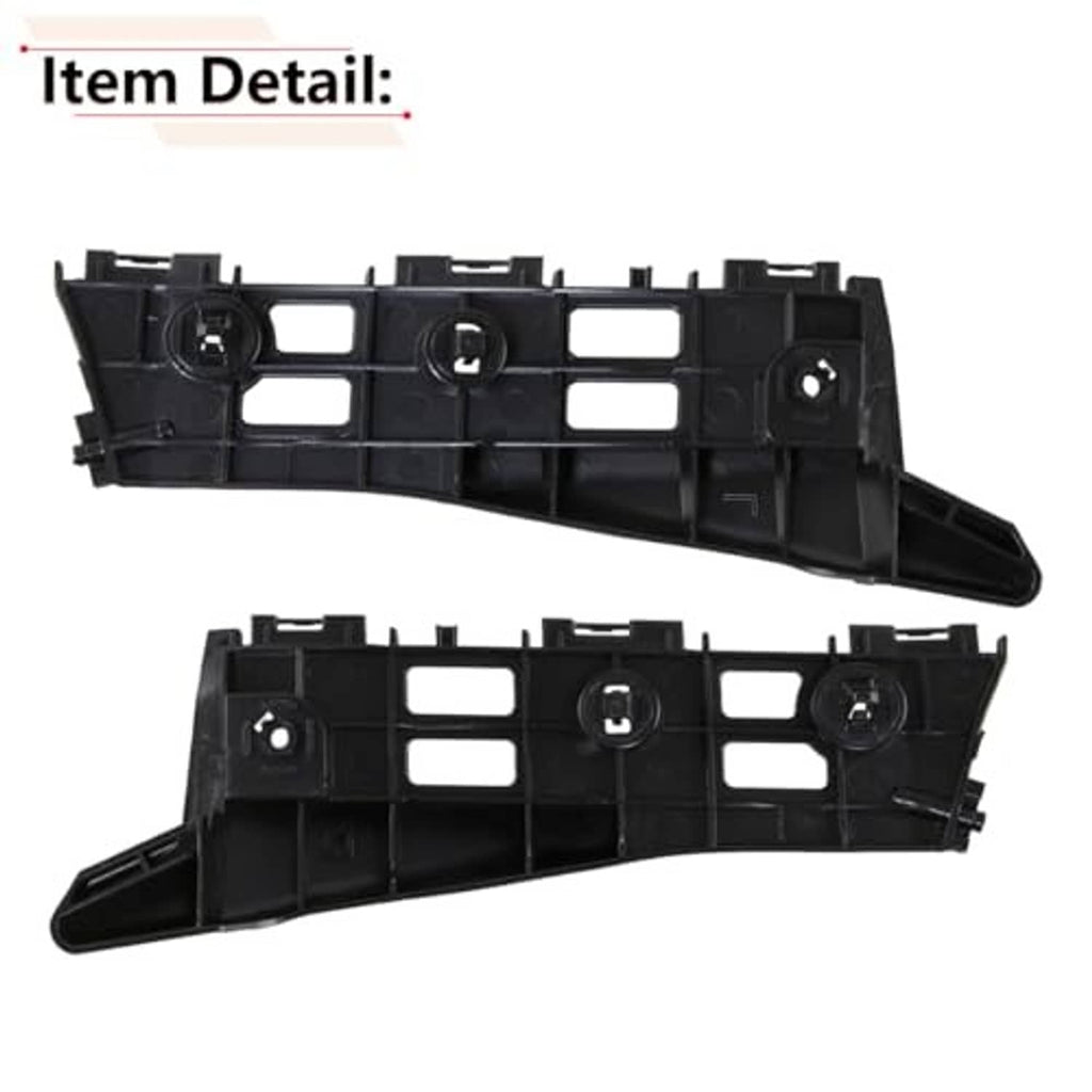 Front bumper bracket support bars, black plastic with circular holes