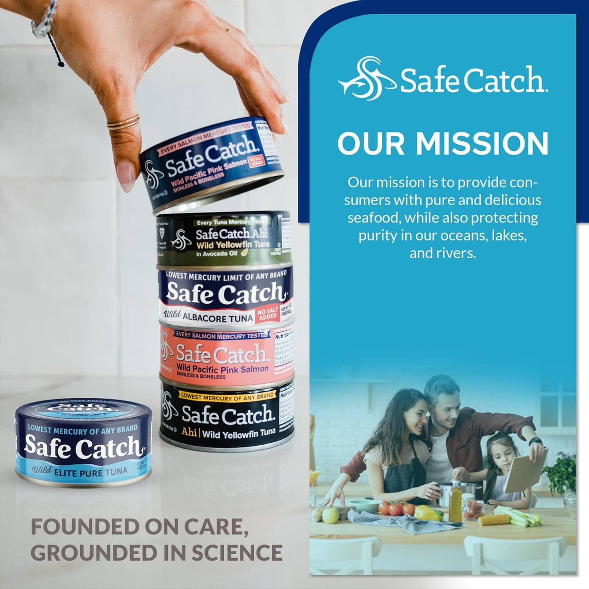 Safe Catch albacore tuna multipack cans, no salt added, lowest mercury limit