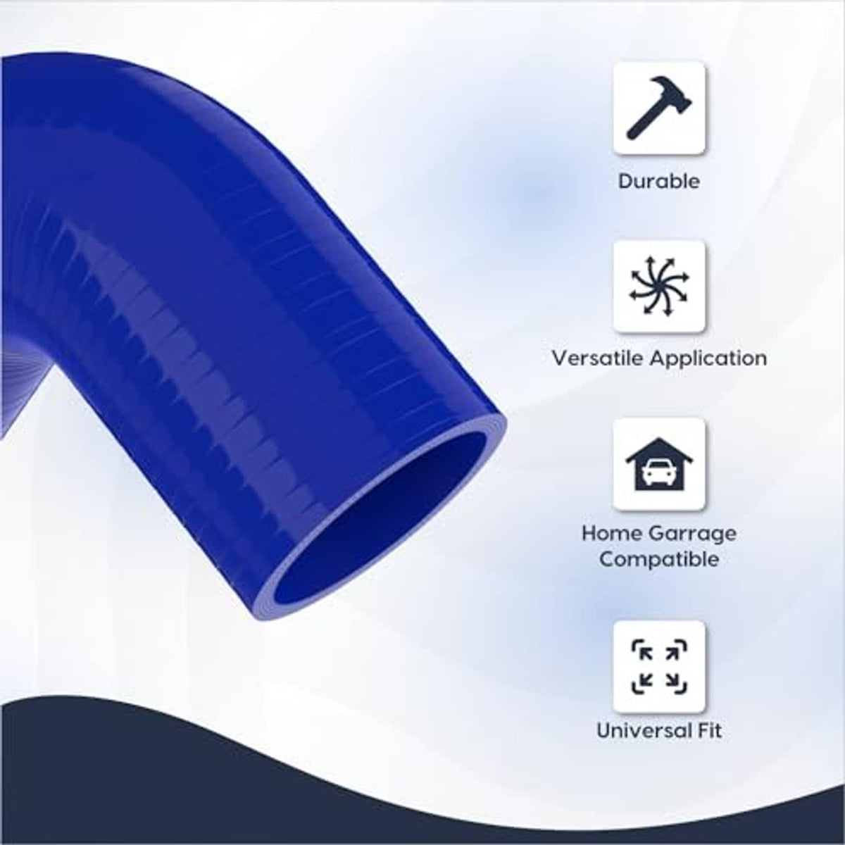 Blue silicone hose elbow coupler for durable, flexible coolant or airflow use