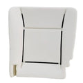 Front driver-side seat bottom foam cushion, white with black support channels