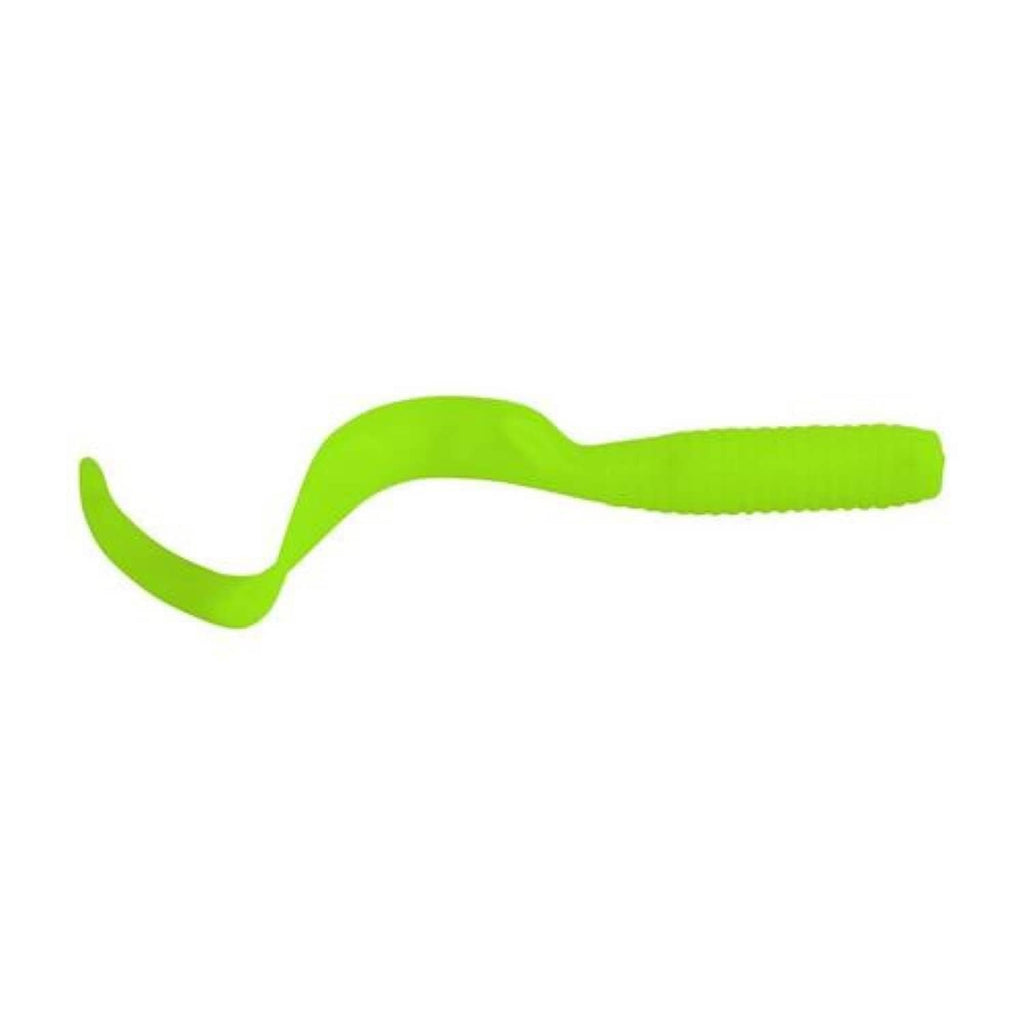 Chartreuse saltwater fishing hook with flexible lure tail, green