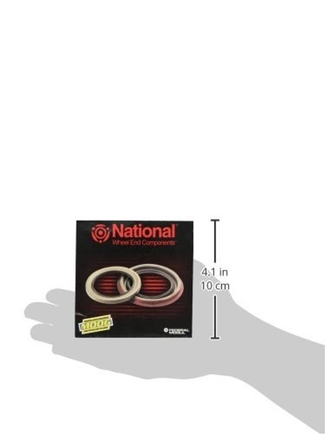 Wheel seal product card with seal illustration and 4.1 in (10 cm) size marking