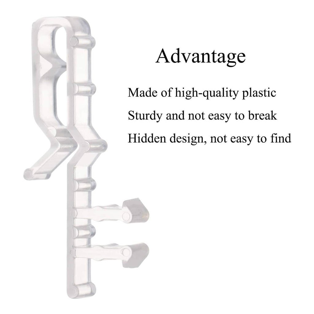 White plastic valance clip for blinds, hidden-channel design, single piece