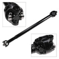 Front drive shaft assembly with yoke and U-joint, black steel finish