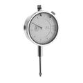 Dial test indicator with round gauge, metal stem, and black outer bezel