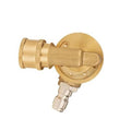 Brass 1/4 quick-connect pivoting coupler with metal hose inlet and seal