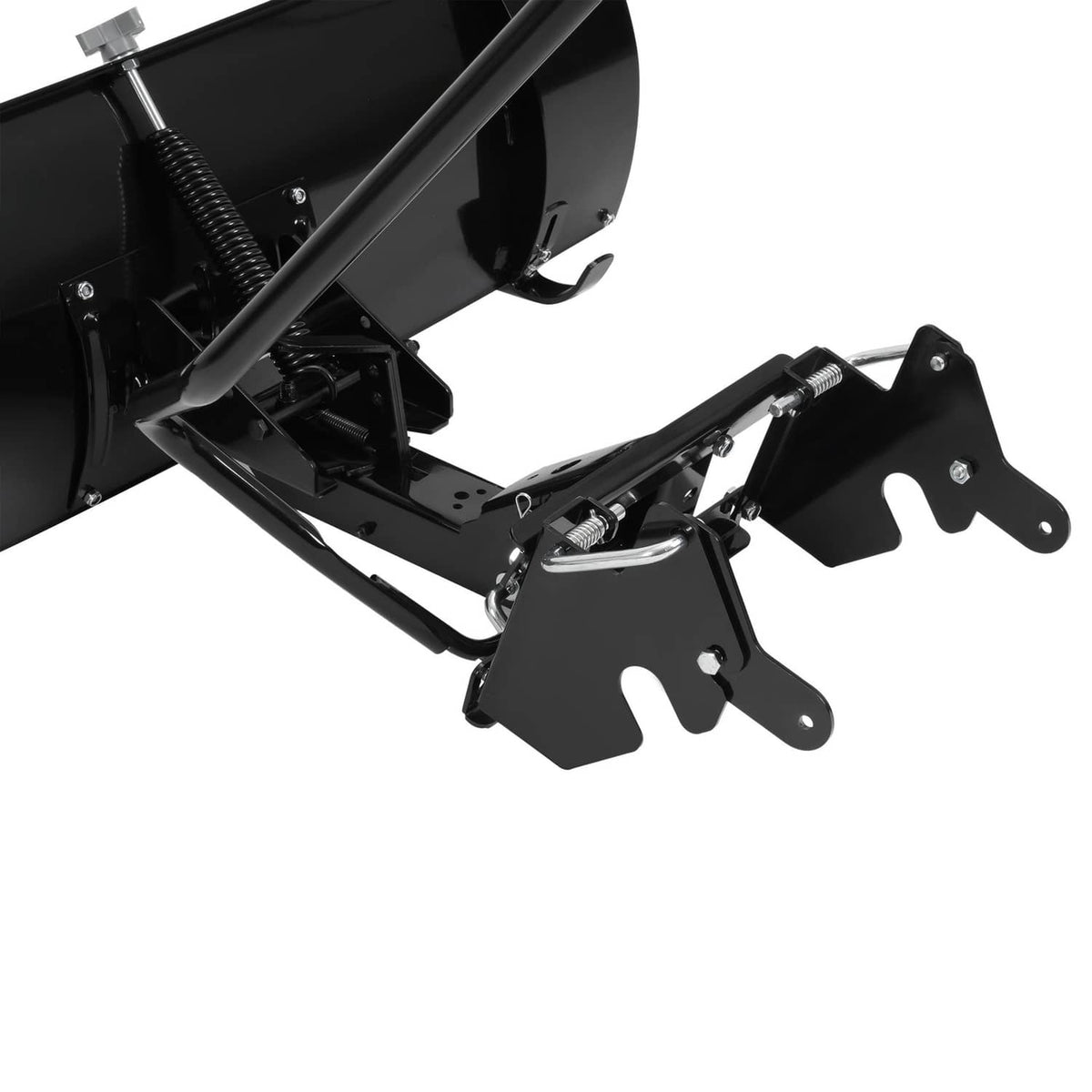 46-inch snow blade plow attachment with black blade and adjustable side mounting plates