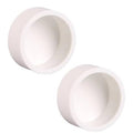 White 4 in PVC pipe end cap plug, two round caps shown on a single view