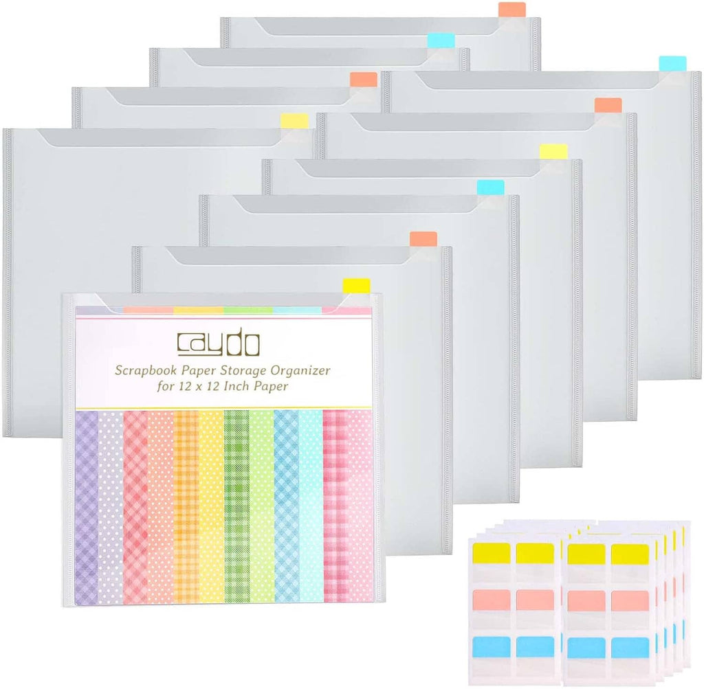 Set of scrapbook paper storage organizers, plus a sheet of colored sticky tabs