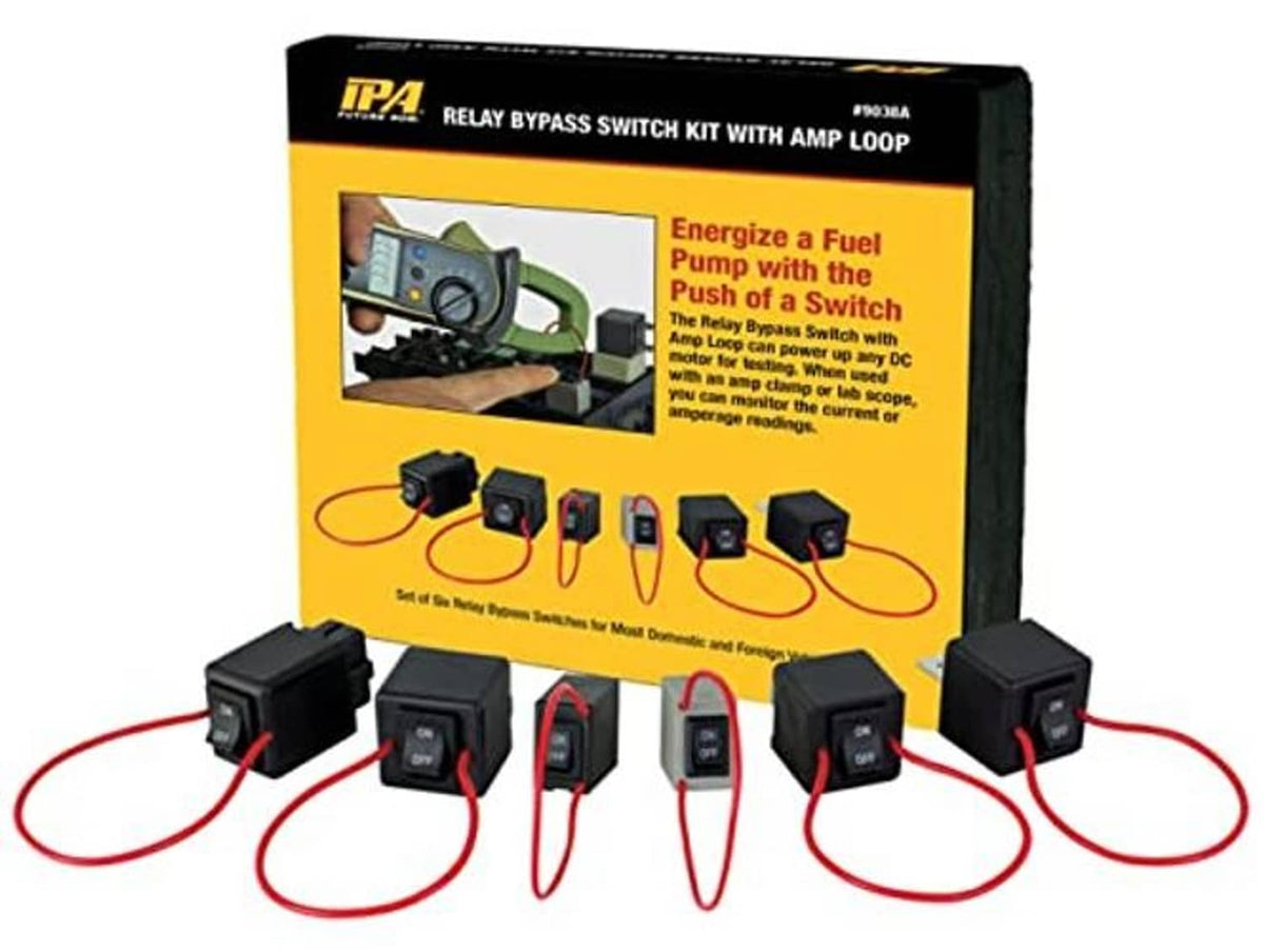 Relay bypass switch kit set with multiple black relay modules and red wire leads