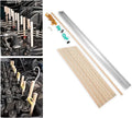 Valve lifter remover and installer tool kit with metal trough and wooden dowel rods