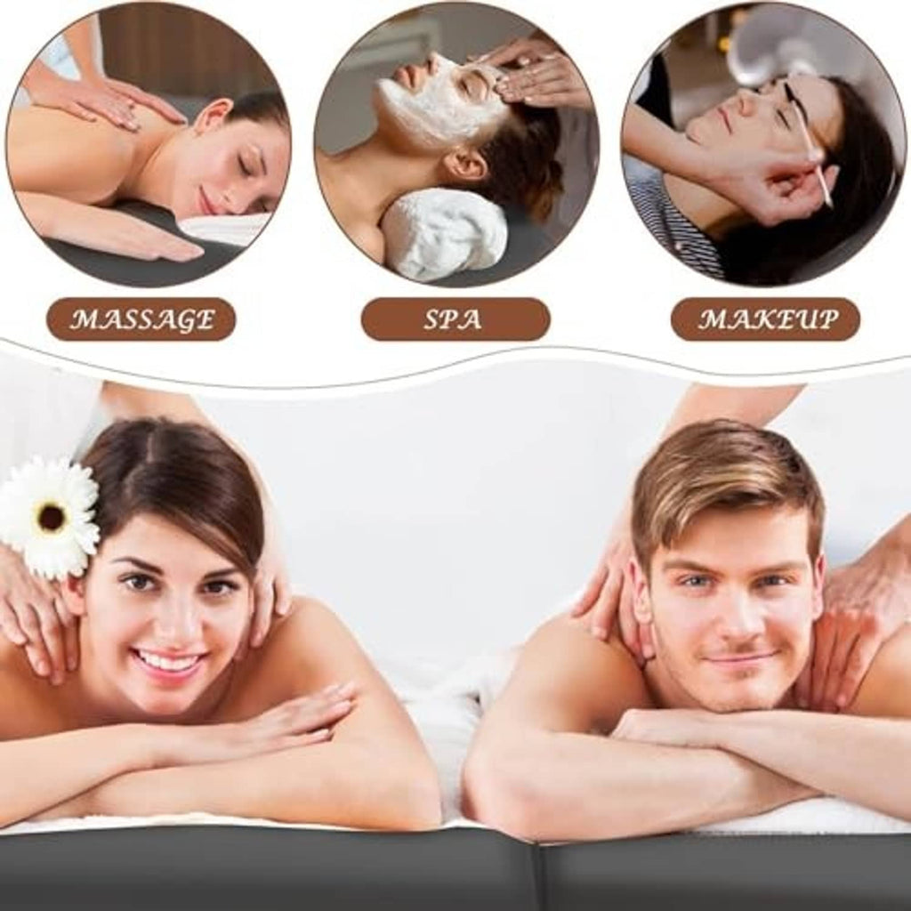 Dark gray massage table sheet set used for spa, massage, and makeup sessions