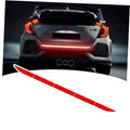 Red reflective anti-scratch bumper guard sticker strip for car trunk, long curved end