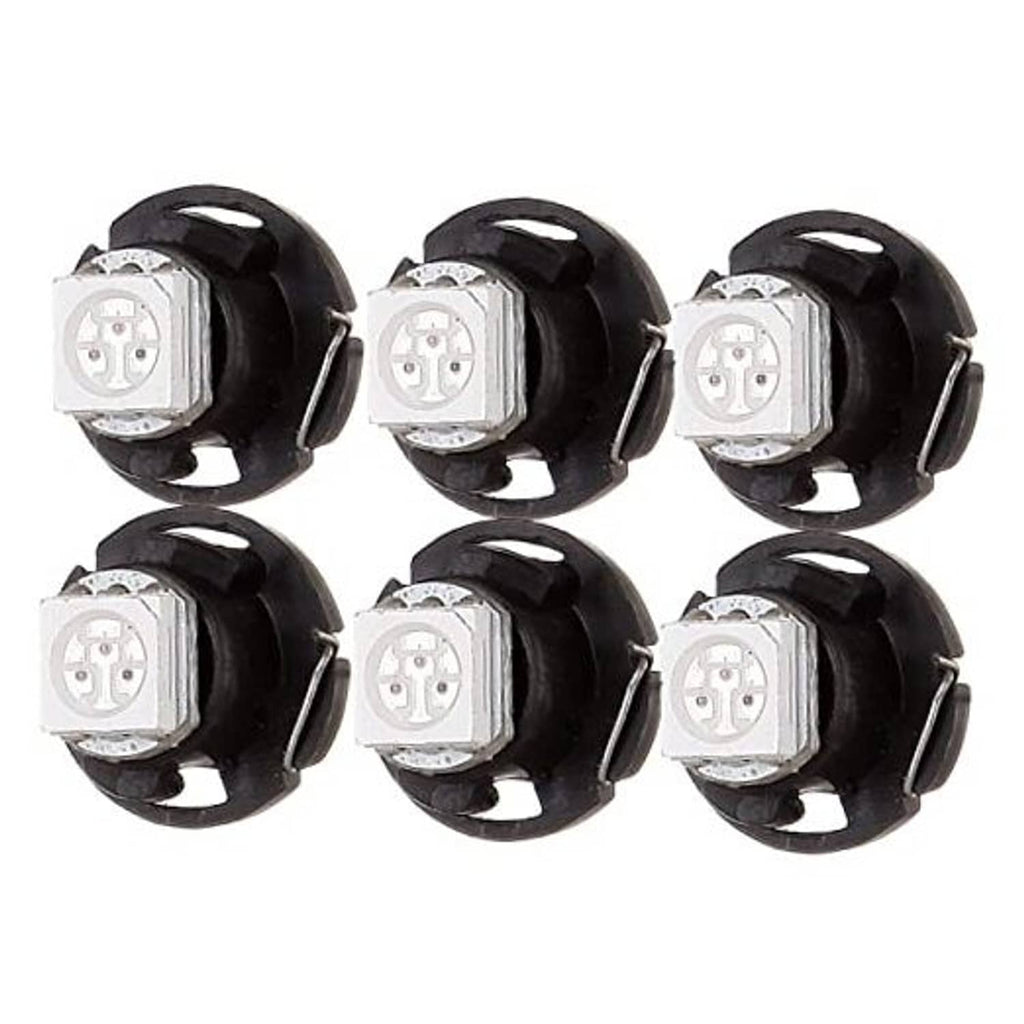 6-pack black neo-wedge LED bulbs with white 5050 LED chips, T4.7 replacement