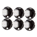 6-pack black neo-wedge LED bulbs with white 5050 LED chips, T4.7 replacement