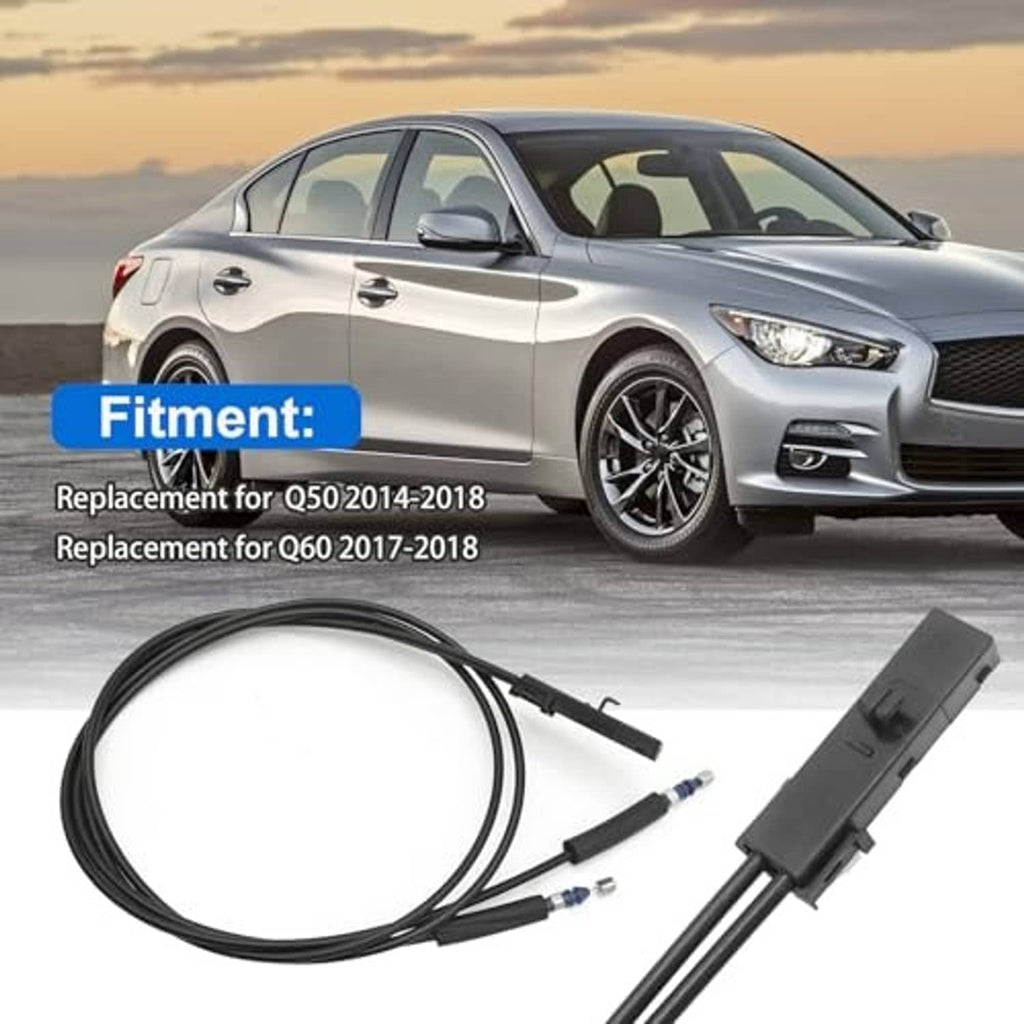 Front hood latch lock release wire cable kit with black connectors and dual blue terminals