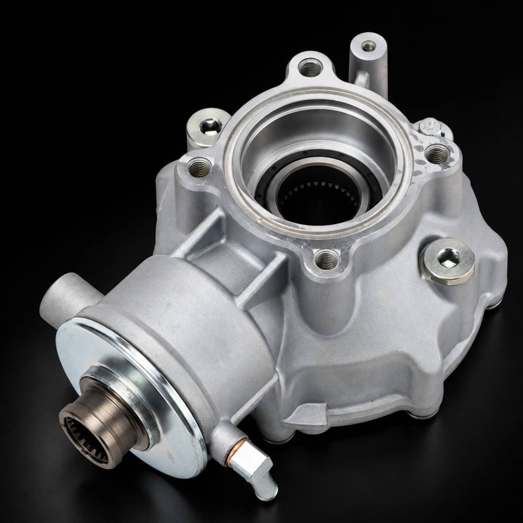 Silver rear differential assembly with circular bearing opening and mounting bolts