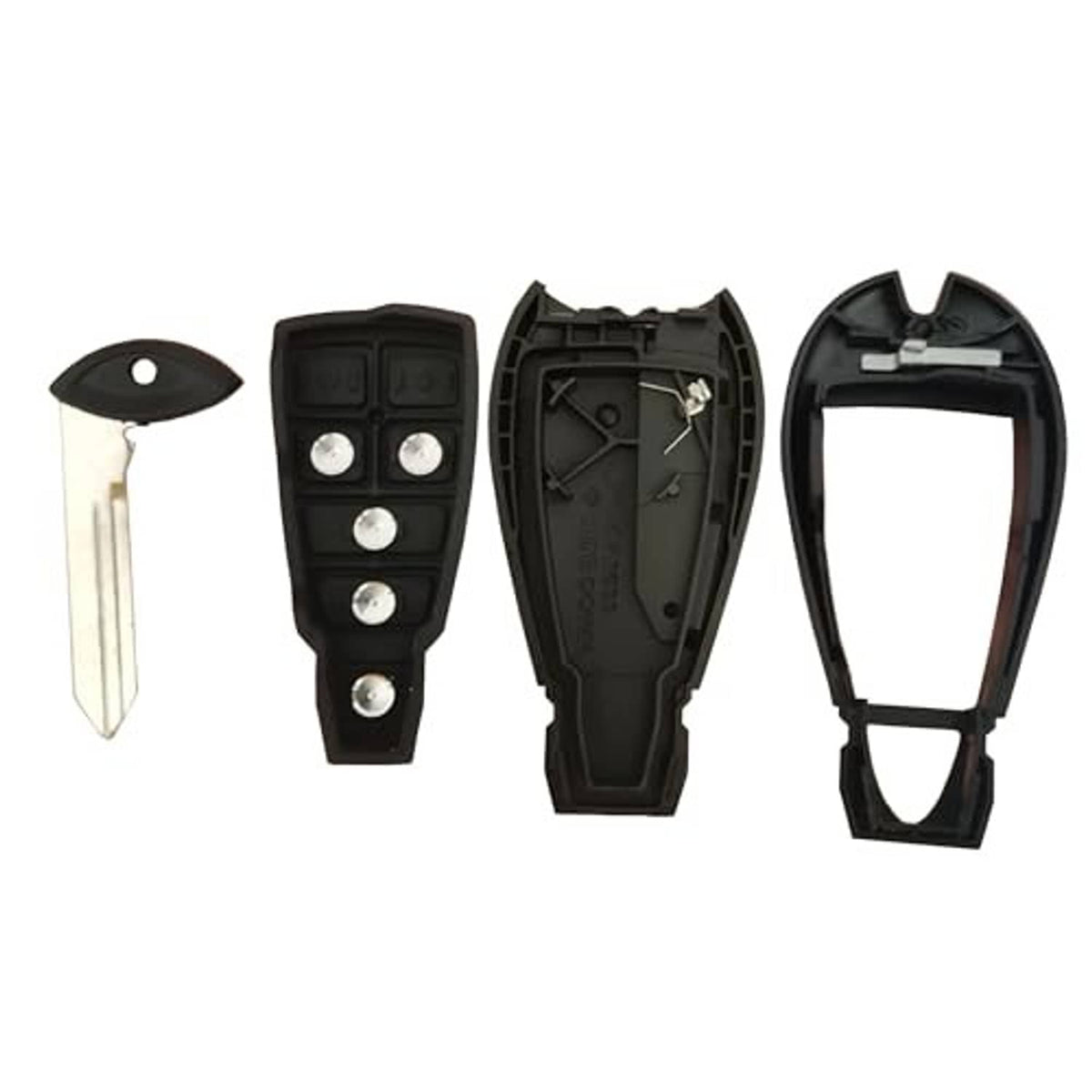 Key fob shell case set with spare insert and open internal cover for replacement key remote