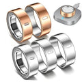 TPU Oura Ring cover set: rose-gold and silver protective bands, stacked