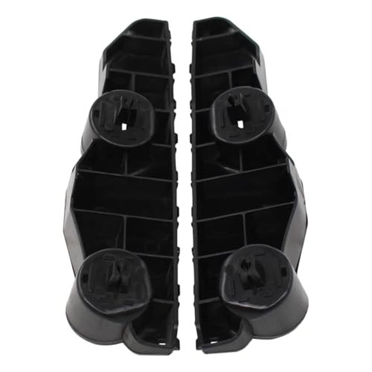 Front bumper bracket retainer left and right, black plastic internal structure and clips