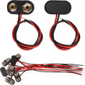 T-type 9V battery connector set with two wired connectors and multiple loose leads