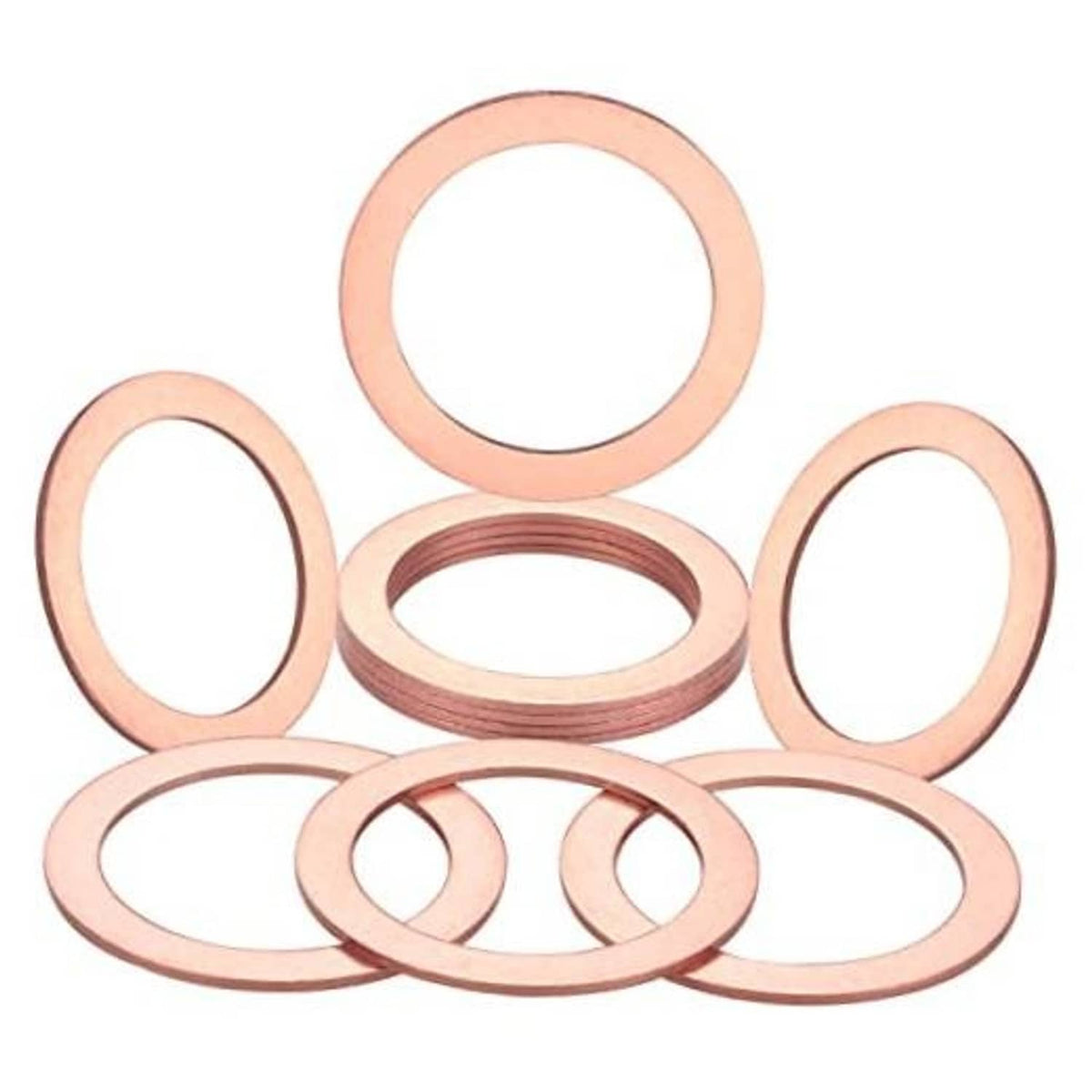 Copper-colored oval drain plug washer gaskets, multi-pack set for differential