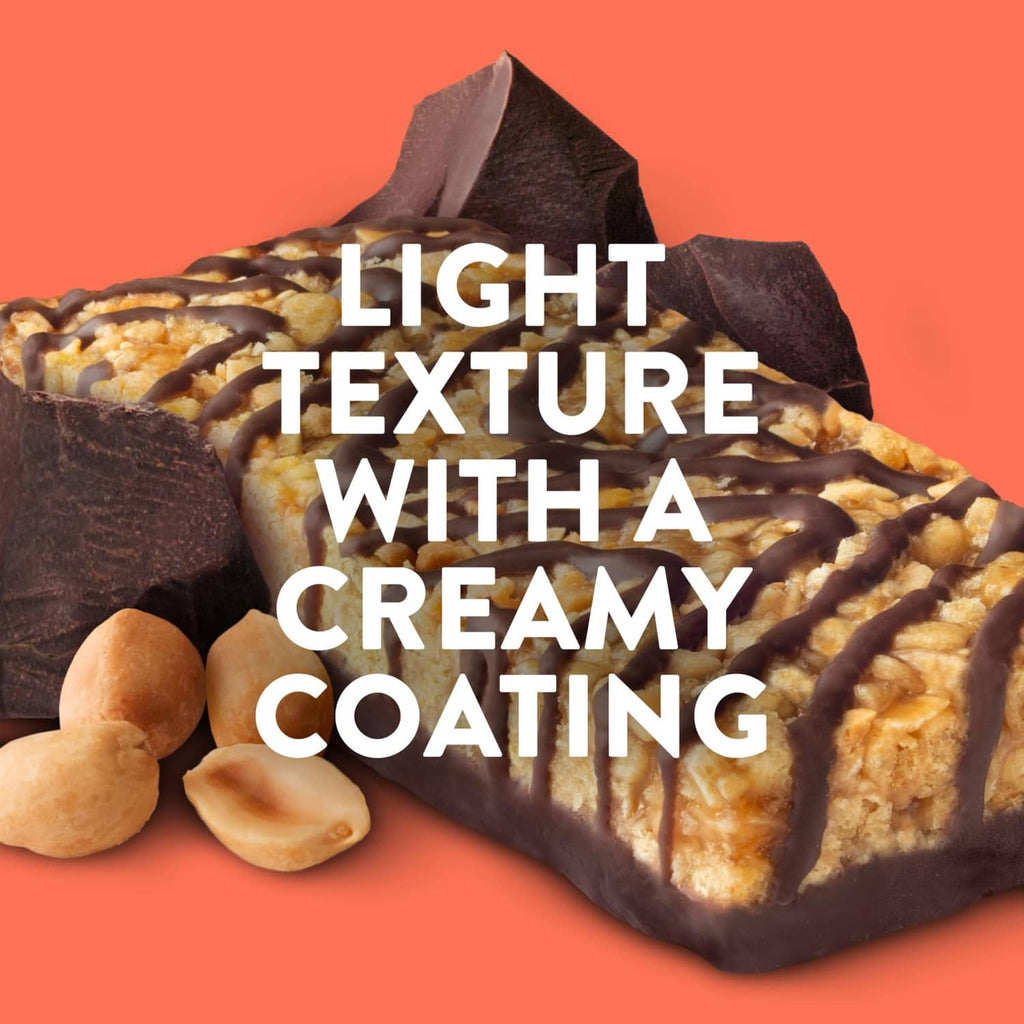LUNA chocolate bar pieces with creamy coating, 'LIGHT TEXTURE' graphic