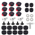 Drum cymbal felts set: black foam pads with red rings, plus wing nuts and washers
