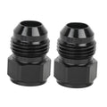 Black AN reducer/expander adapter pair with threaded male outlet and flared inlet