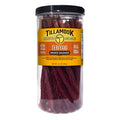 Tillamook Country Smoker teriyaki smoked sausages jar with dark red sticks