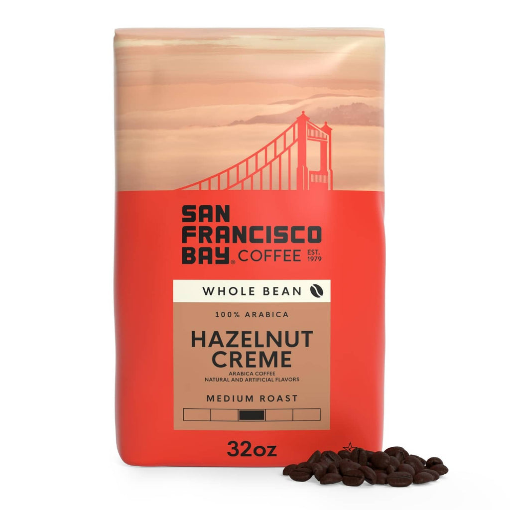 Hazelnut Creme medium roast whole bean coffee bag, 32 oz
