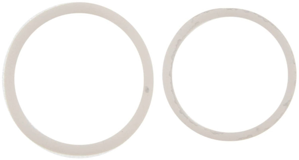 Power steering sealing washer set of two round gaskets, tan and light gray tones.