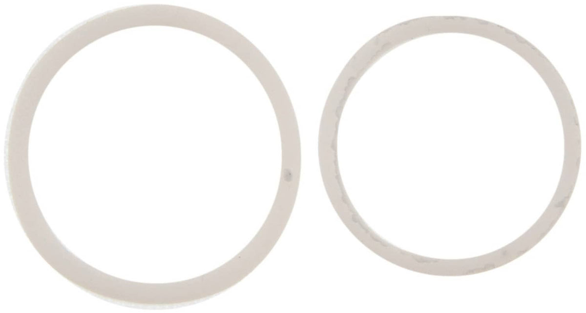 Power steering sealing washer set of two round gaskets, tan and light gray tones.
