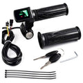 Electric bike full twist throttle grip set with LCD display, black grips, wiring kit