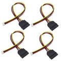 SATA power adapter cable set with multicolor wires and 15-pin female SATA plugs