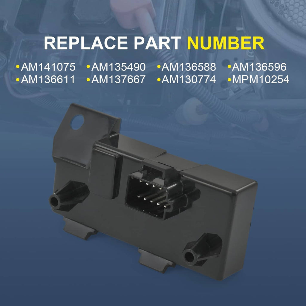Black replacement ECU module with multi-pin connector and mounting tabs